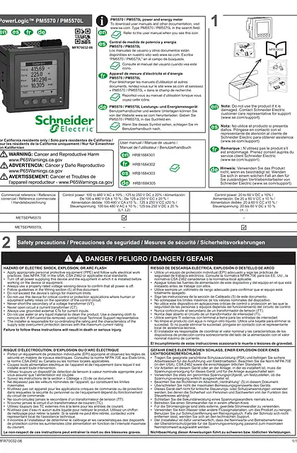 schneider施耐德PowerLogic™ PM5570 _ PM5570L - 说明书